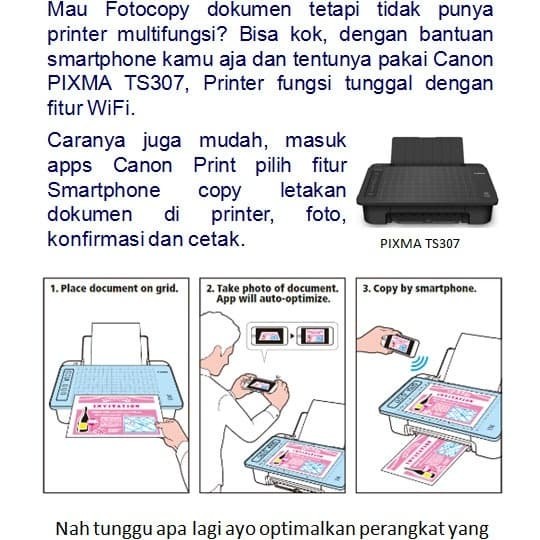 PRINTER MURAH CANON PIXMA TS 207 TS 307 PRINTER WIRELESS HP SMARTPHONE