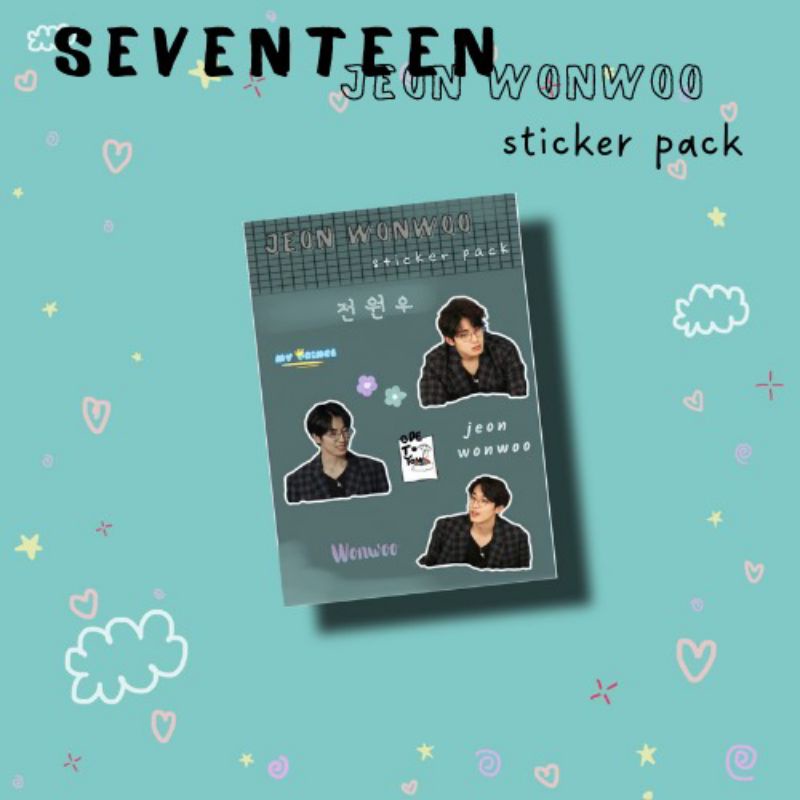 

[ready stock] DECO STICKER JEON WONWOO SEVENTEEN VER STIKER VINLY STICKER DEKORASI DAILY JOURNAL STIKER FANMADE