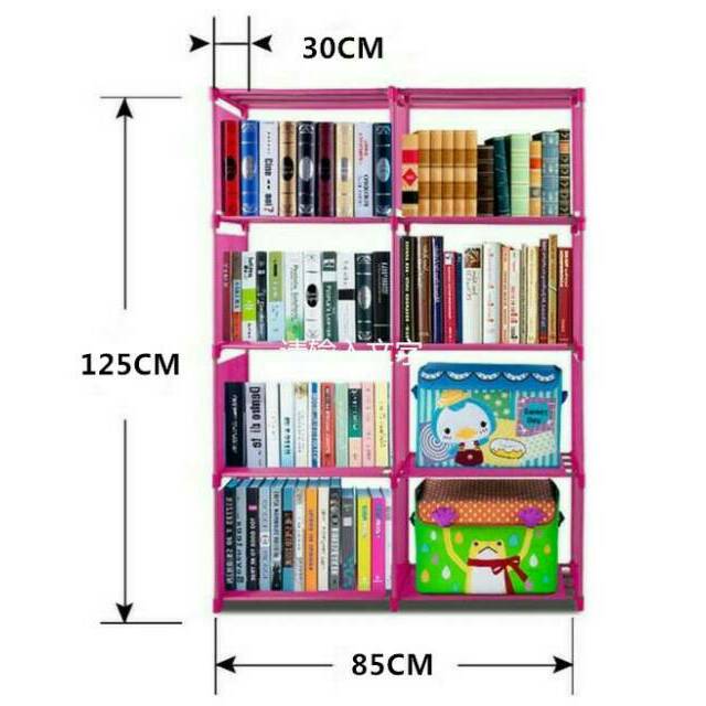 Rak buku serbaguna/Rak buku 2 sisi/Rak portable (mudah bongkar pasang)