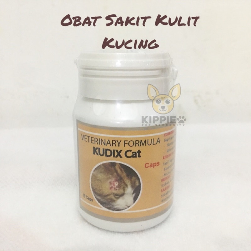Kudix Cat Obat Kapsul Sakit Kulit Kucing Scabies Gudig Korengan