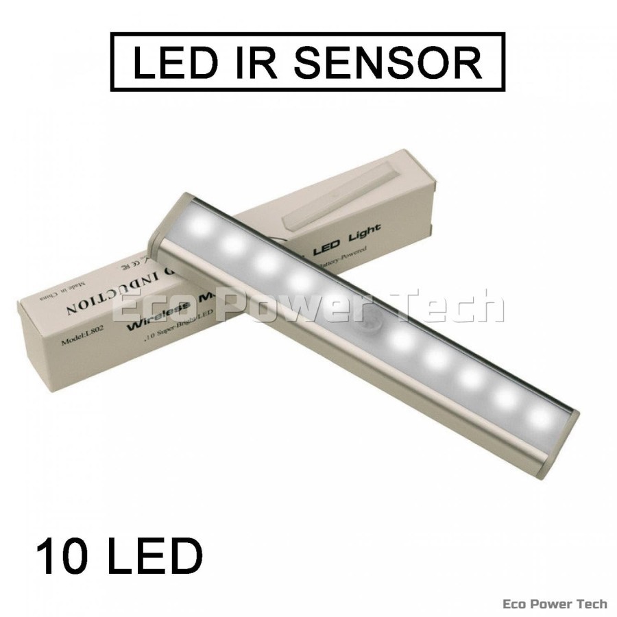 Lampu Pintar 10 LED IR Infrared Motion Sensor Gerak Otomatis Praktis