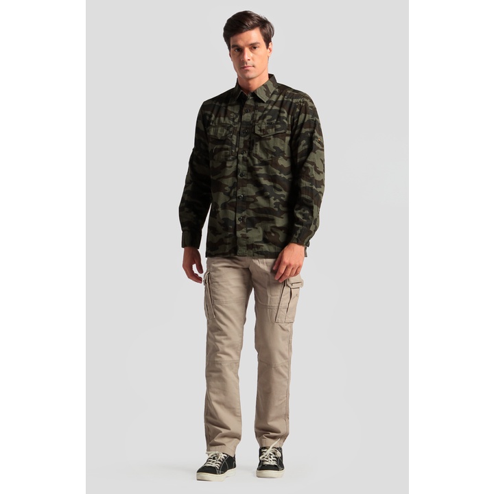 Kemeja Lengan Panjang Asli MGee 3451C Echo 001 Olive Camo