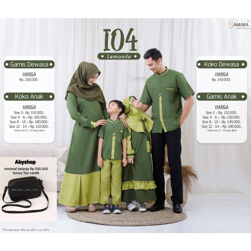 samara I04 lemonilo sarimbit keluarga busana muslim baju muslim baju couple keluarga couple ibu dan 
