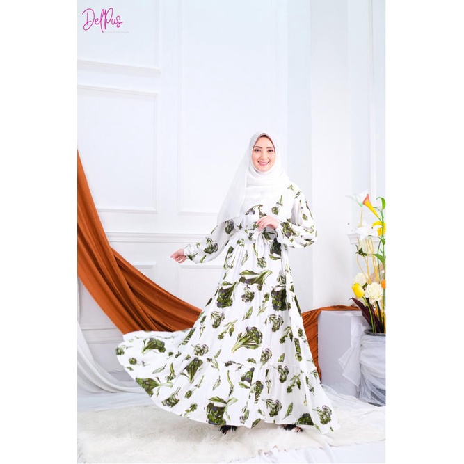 DELPUS Oneset Vcool Crop by Della Puspita Setelan Setcel One Set Pakaian Baju Tidur Wanita BAHAN RAYON PREMIUM ADEM-GAMIS VIOLA DAUN