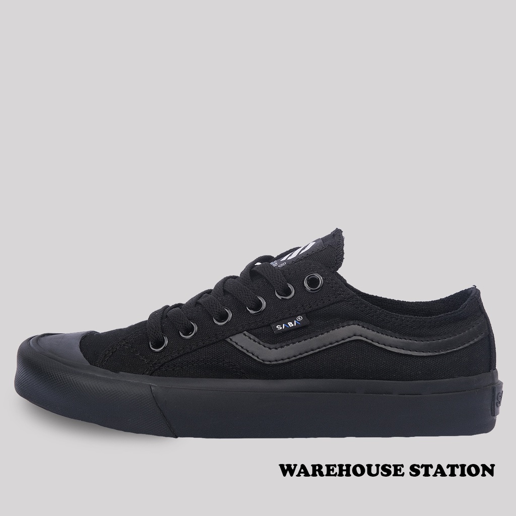 SABA Veloz Low All Black - Sepatu Sneakers Casual Pria Wanita