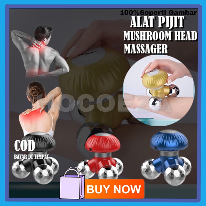 ALAT PIJIT GETAR OTOMATIS BENTUK JAMUR UNTUK TUBUH KEPALA TANGAN KAKI LEHER PUNDAK MUSHROOM HEAD HAND MASSAGER ORIGINAL IMPORT VA263