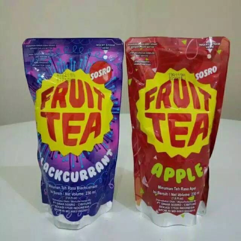 

Fruit Tea Pouch Apel Blackcurrant Sosro Fruittea Pouch 230ml