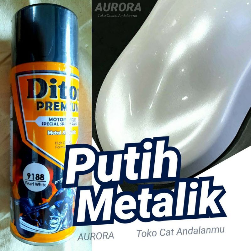 Diton Premium Pearl White 9188 Putih Mutiara Metalik Metalic Cat Tahan Bensin