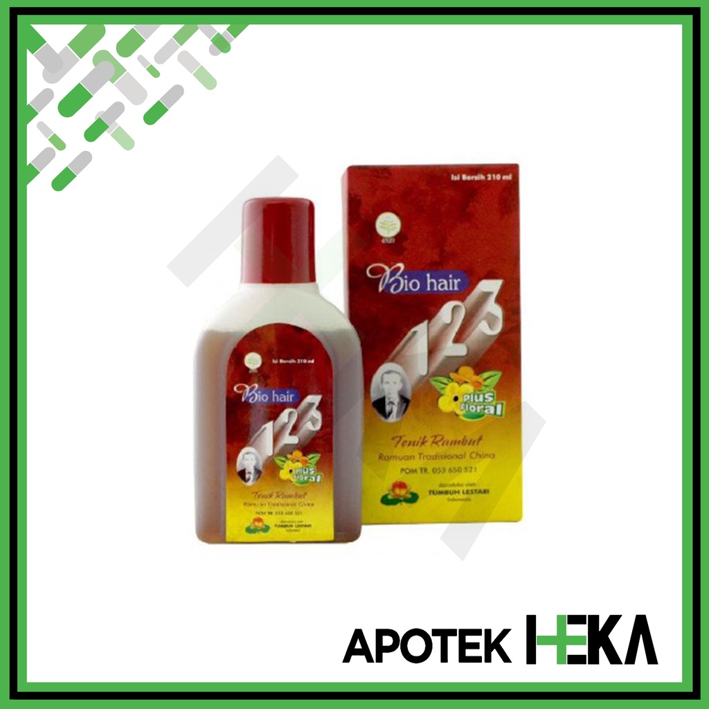 Bio Hair 123 Floral Red / Green 210 ml - Tonik Penumbuh Rambut (SEMARANG)