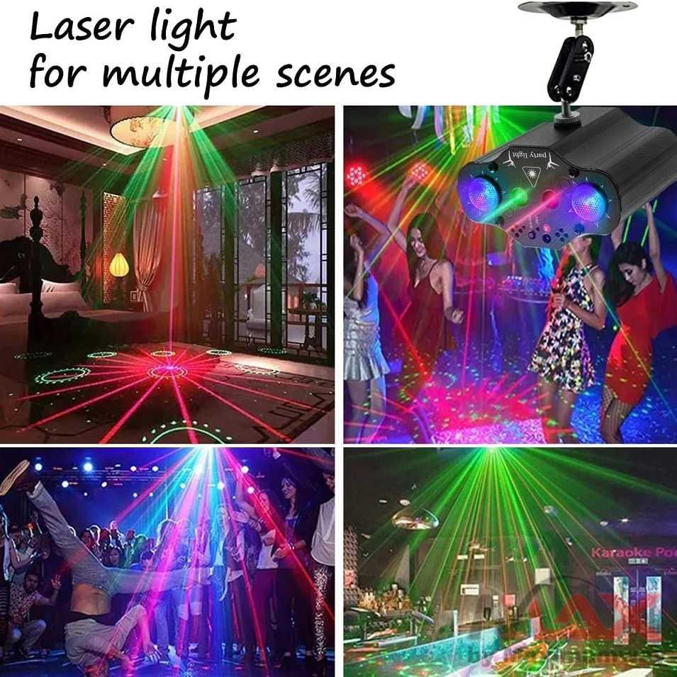 YUNFA Proyektor Laser Panggung Mode Stardust super bright lampu sorot konder DJ LED Lampu Disco DJ Party Lights pesta Stage Party Disco Lights Laser Projection Lights Voice Control Red Blue Green Strobe Lights DJ Club Home Party Decorative Lights