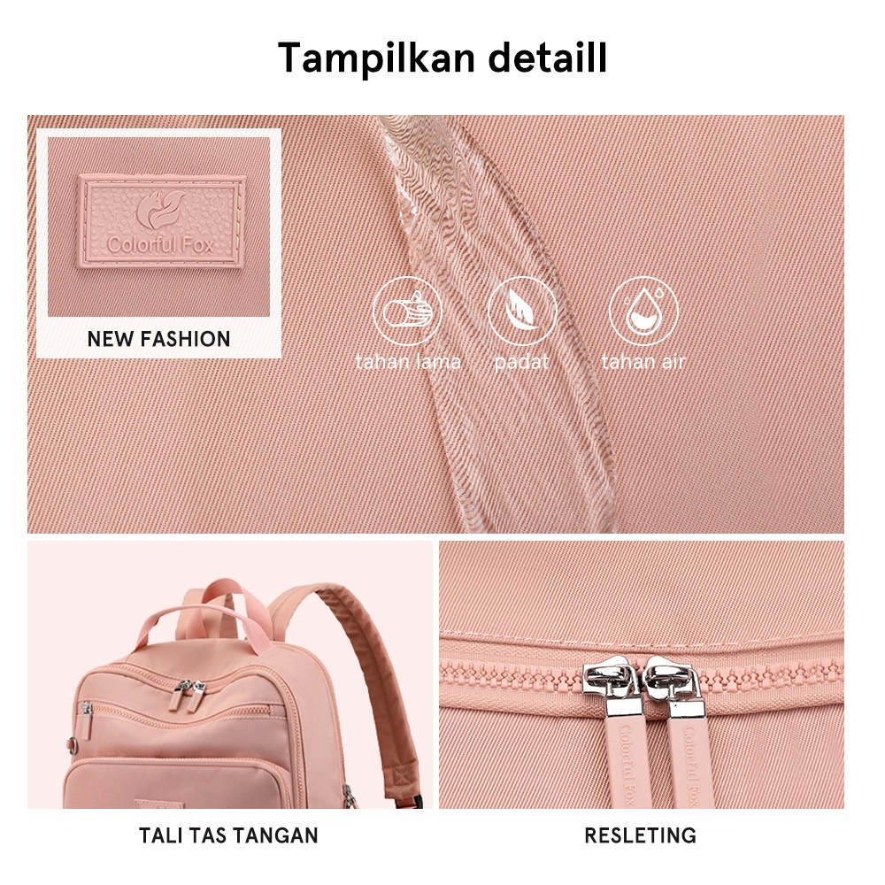 Hathin Muii Colorful fox 0423 tas ransel wanita bag - Laptop Ransel Wanita  Backpack tas kantor travel bag