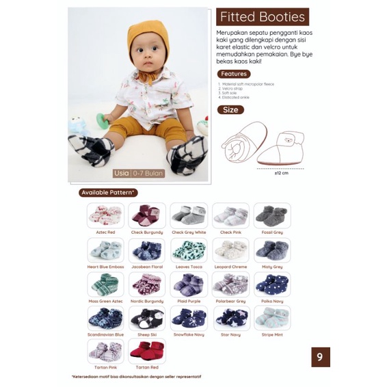 Fitted Booties Cuddleme Sepatu bayi kaos kaki bayi anti bekas di kaki