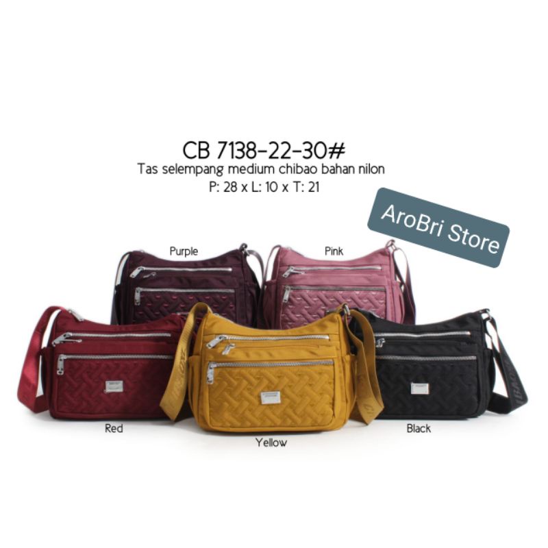 Tas selempang medium merk chibao CB 7138 -22-30 bahan nilon