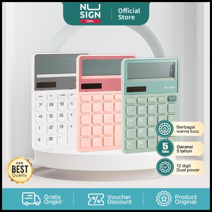 

Nusign Desktop Calculator Kalkulator 12 Digit Dual Power Pastel Ens042