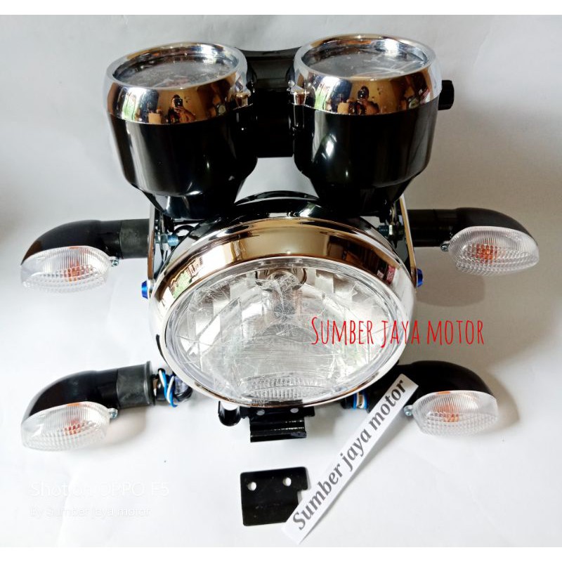 komplit lampu depan rx king new 2008 bulat berikut breket speedometer dan 4pcs sen-3