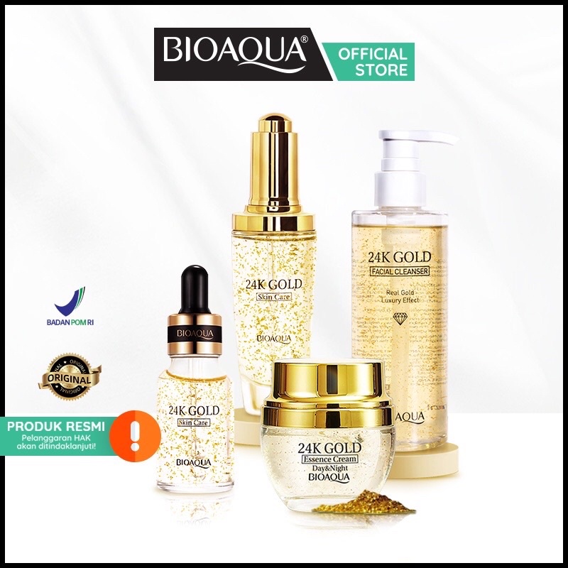 BIOAQUA 24K GOLD SKINCARE SERUM TONER FACE WASH CREAM ESSENCE