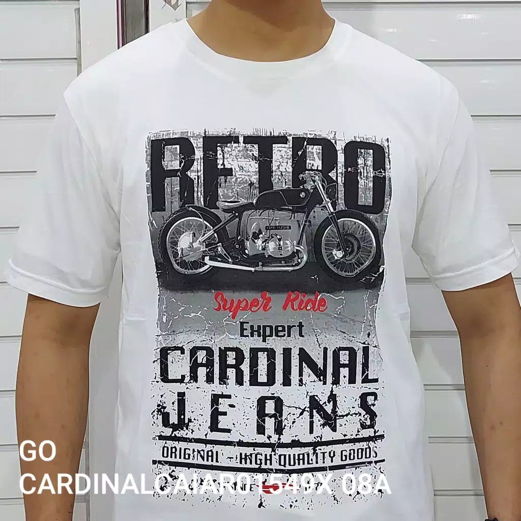 BB CARDINAL JEANS KAOS Cowok Pakaian Pria Lengan Pendek Santai