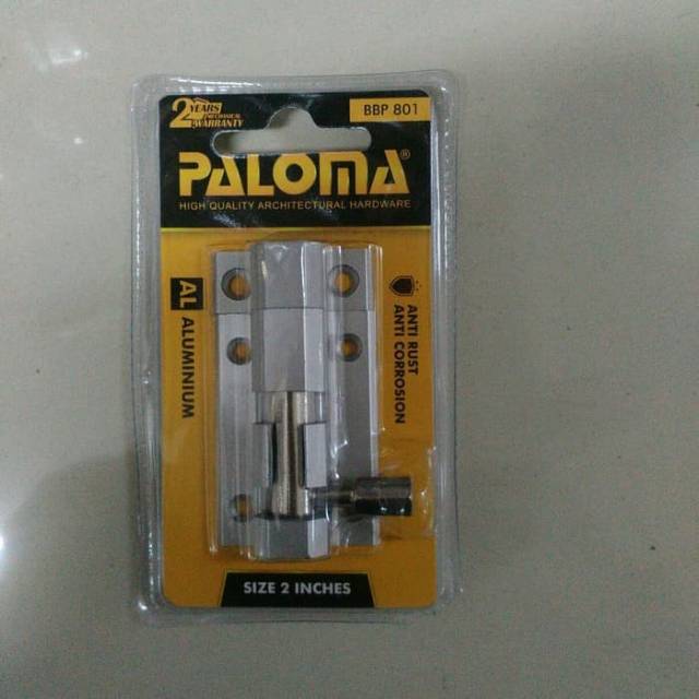 BARREL BOLT PALOMA GRENDEL SLOT KUNCI PINTU BBP 801 2 INCH 5CM PALOMA