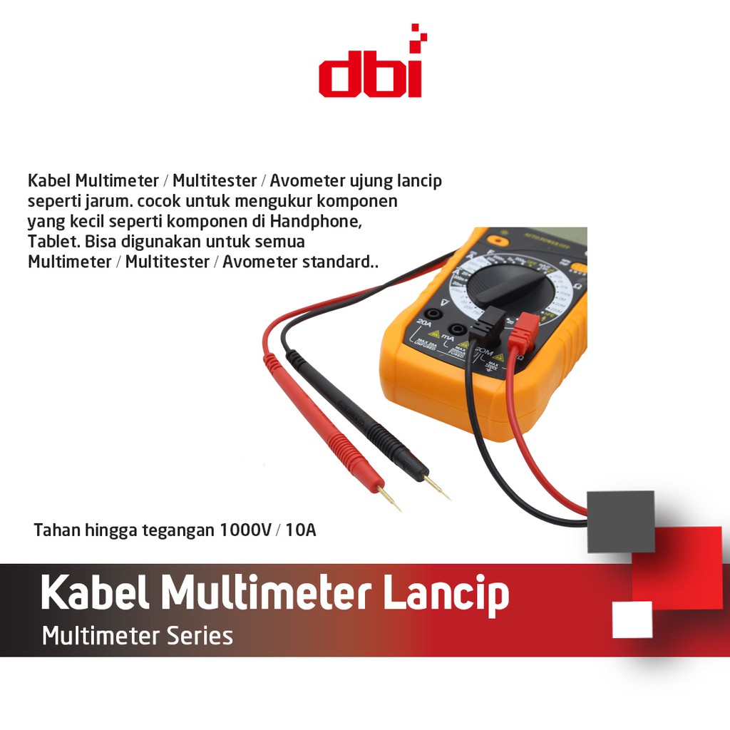 Kabel Multimeter Multitester Jarum Lancip