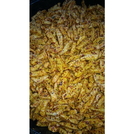 

Kemasan 250 gr. Basreng Pedas Daun Jeruk, Usus Pedas Daun Jeruk, Seblak Pedas Daun Jeruk