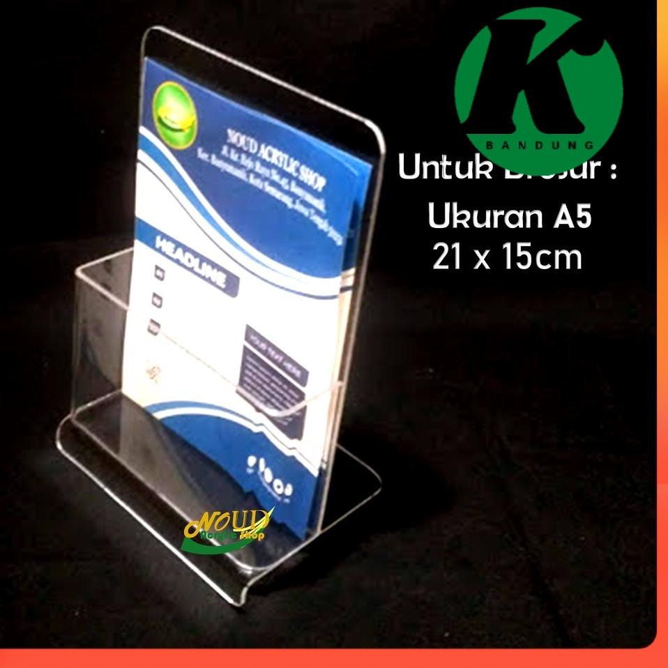 

[PRODUK SEVJP] PILIHAN / Tempat brosur Akrilik - Acrylic standing leaflet - Ukuran A5 - Warna Clear - Berkualitas 0AM