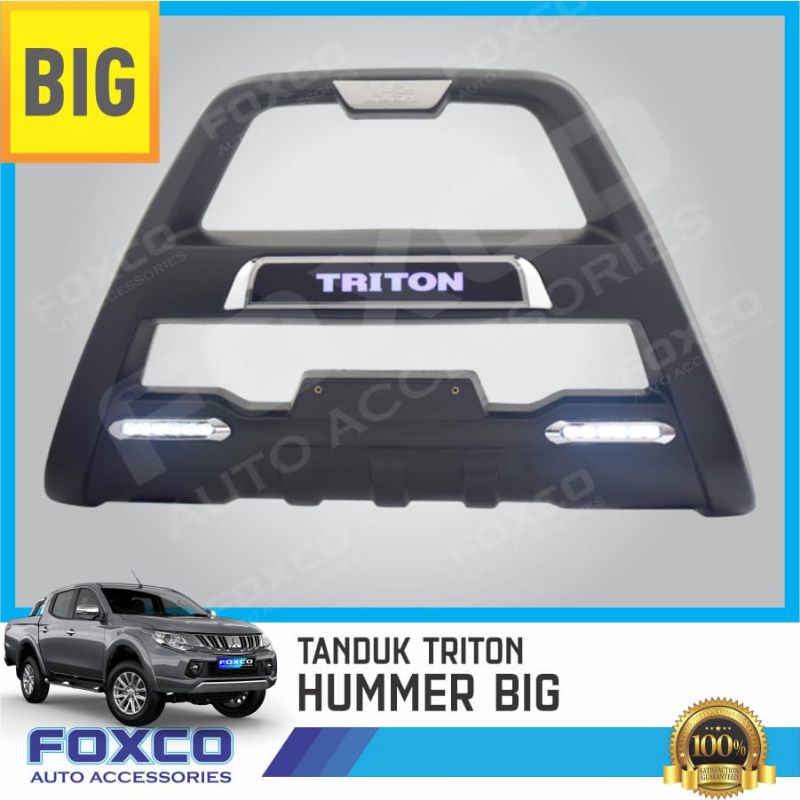 tanduk depan bumper depan all new Triton 2016 hummer with led foxco