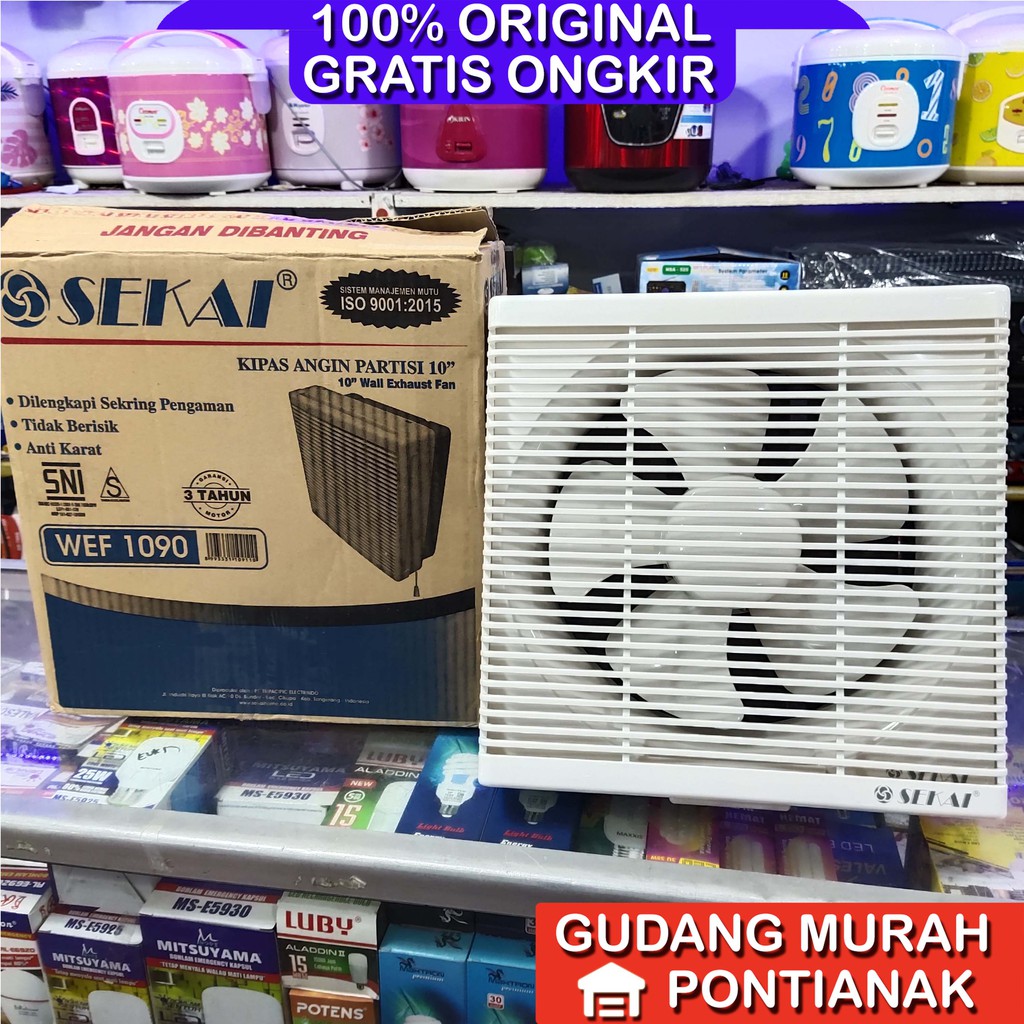 Exhaust Fan Sekai WEF 1090 2arah 10inch wall hexos fan penyedot udara hawa panas asap