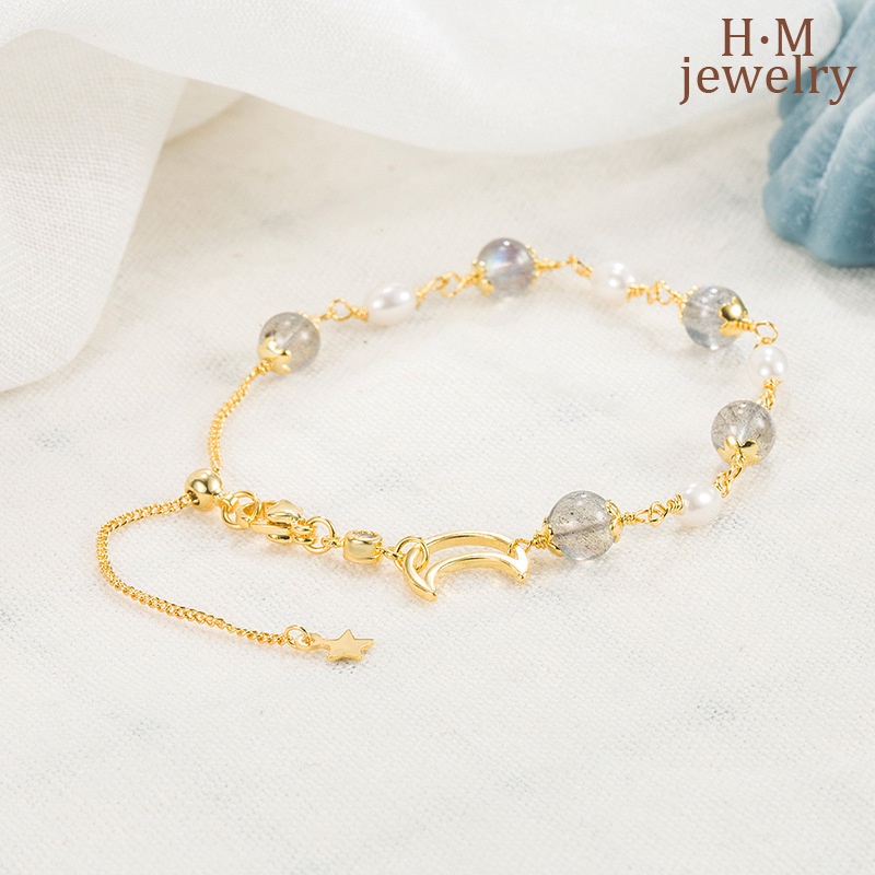 Gelang Kristal Mutiara Moonstone Untuk Wanita