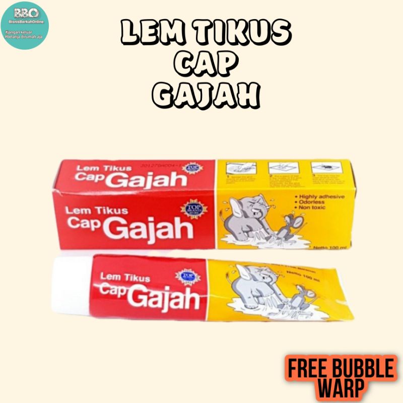 Perangkap Lem Tikus Ampuh Super Lengket Cap Gajah 100ML