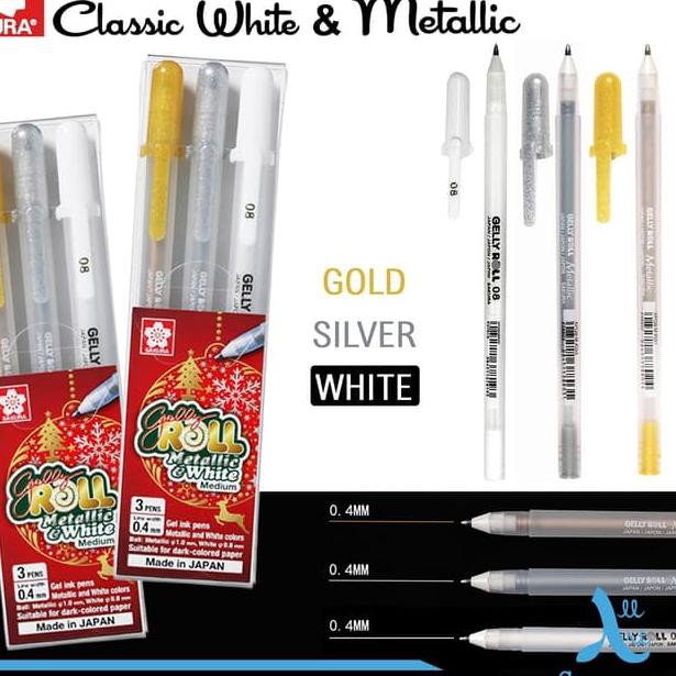 

Sakura Gelly Roll Pen Set 3 Metallic & White