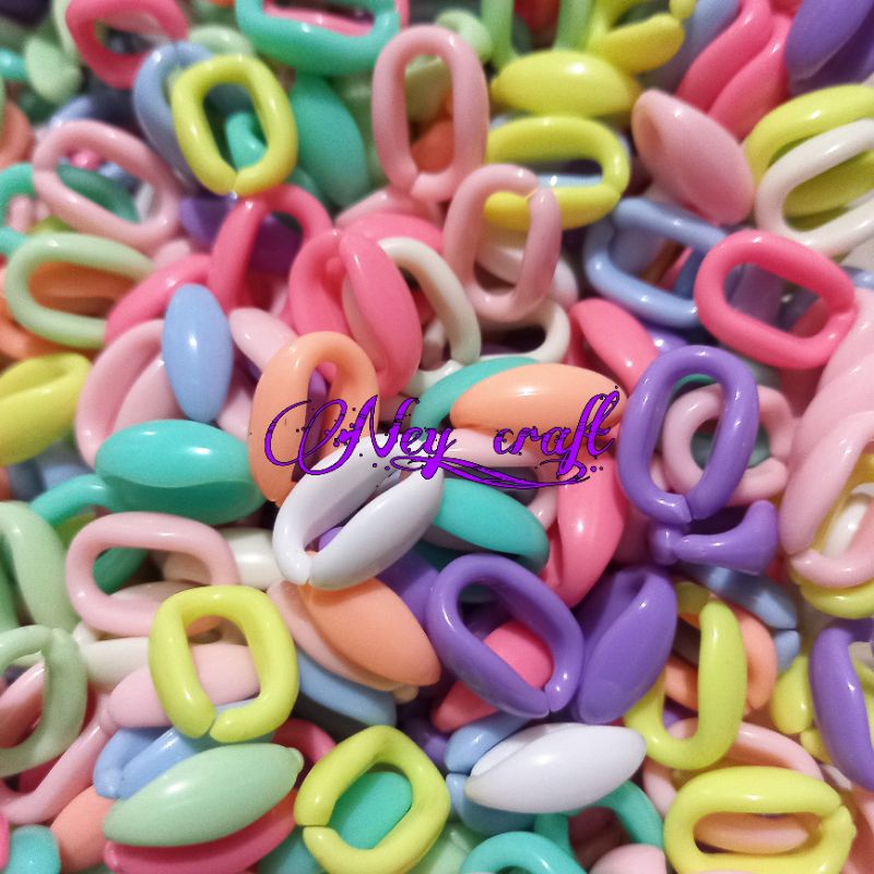 ( 20 pcs ) Manik rantai dop gembul / manik rantai pastel gembul manik mote rantai pastel