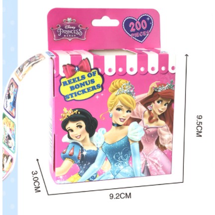 Stiker ROLL Anak Karakter Kartun / Sticker Disney Princess / Sticker ROLL Disney Isi 200 Reward Stiker Karakter Kartun Princess / Bonus Sticker Reward Karakter Mickey / Stiker Bonus Anak Kartun Nemo