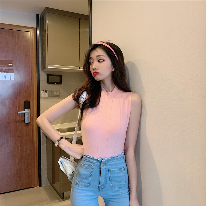 Nicebra Turtleneck Wanita Tanktop Rajut Tengtop Impor Tank Top Import Blouse Korean Lalisa Style 4066