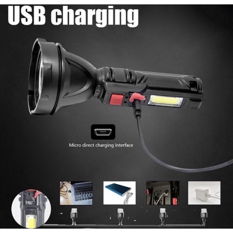 Senter LED COB L-380 USB Charging 4 Mode Cahaya - Senter L-380 USB