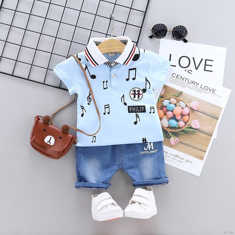 Setelan Kaos T Shirt Katun Casual Bayi  Laki laki  Lengan 