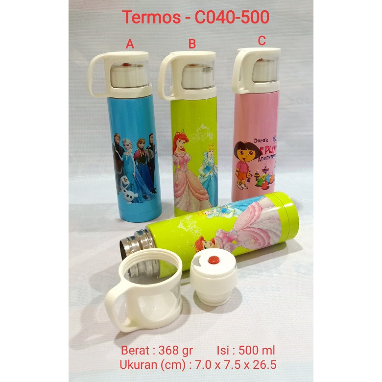 Termos Botol Air Karakter Stainless Panas Dingin Anak Sekolah C040-500