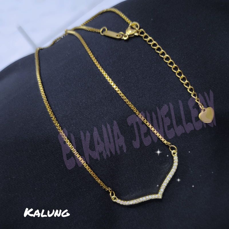 KALUNG&amp;GELANG VIRAL!! FUJI PERMATA DIAMOND DESAIN SUPER SIMPLE ELEGAN PERHIASAN EMAS KOREA ANTI KARAT&amp;ANTI KUNTUR TERBAIK