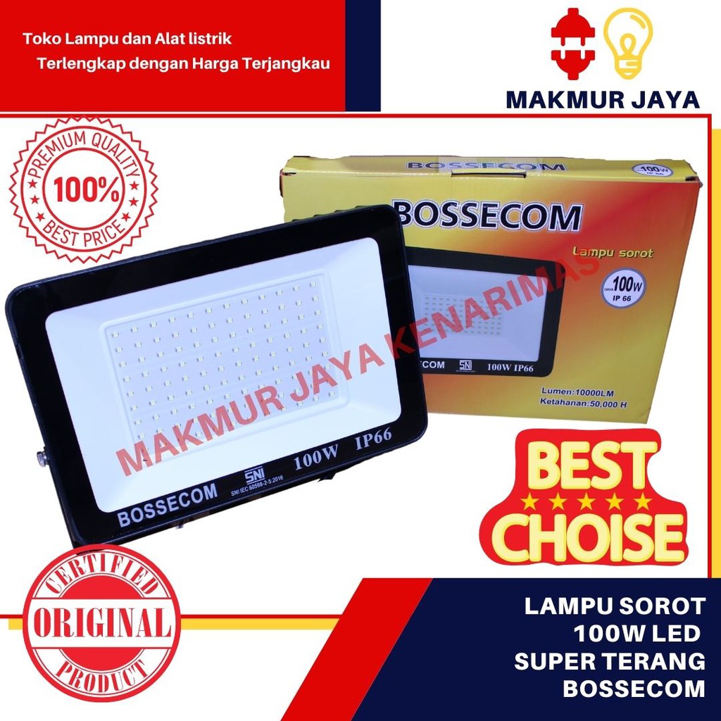 Sorot LED 100 Watt Bossecom/LED Sorot 100W murah/lampu sorot lapangan