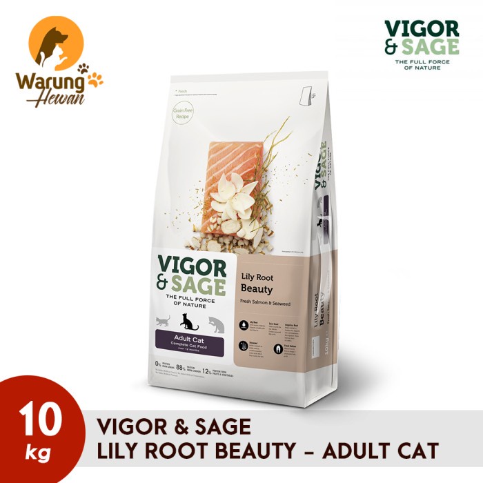 Vigor And Sage Lily Root Beauty Salmon Untuk Kucing Dewasa 10 Kg