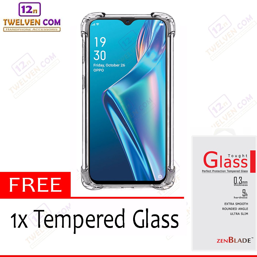 Case Anti Shock Anti Crack Softcase Oppo A12 - Free Tempered Glass