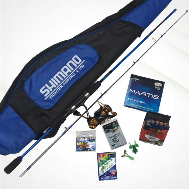 super lengkap alat pancing untuk laut 180cm reel 4000 kekuatan 20kg