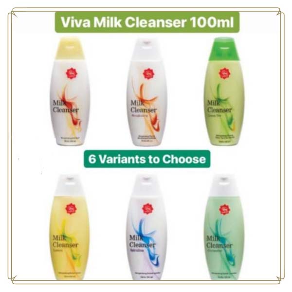 VIVA Milk Cleanser 100ml | AIR MAWAR VIVA | LEMON | CUCUMBER TIMUN | SPIRULINA | BENGKOANG_Cerianti