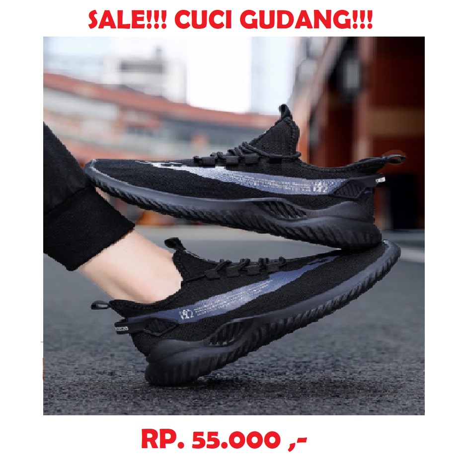 SALE CUCI GUDANG Sepatu Running Sneaker Import Hitam ALL BLACK ULTRA #27