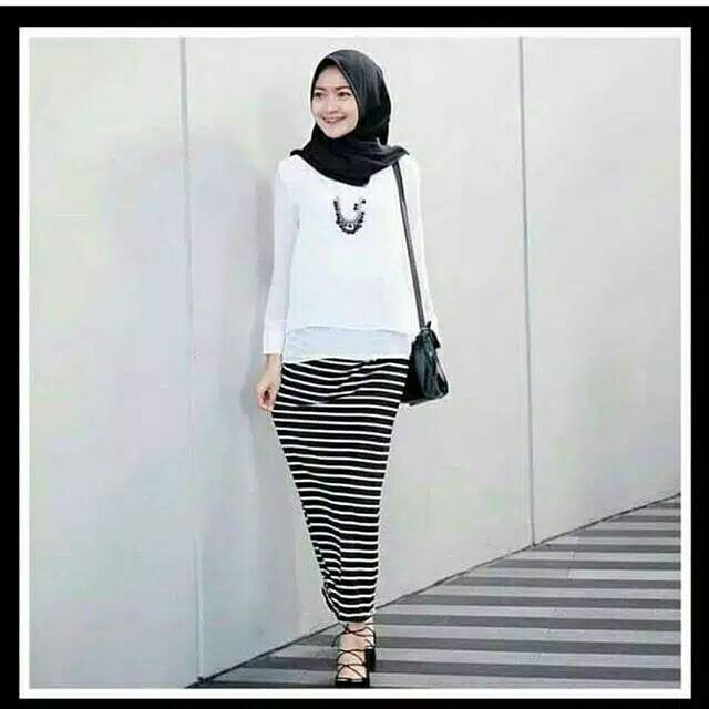 MURAH ROK PANJANG SKINNY SALUR BAWAHAN SIMPEL MODIS SEKOLAH KERJA SANTAI