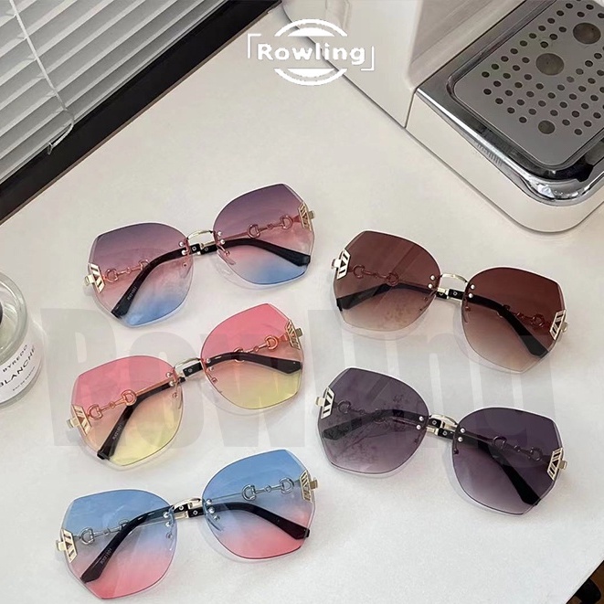 Rowling(ka-191)Kacamata  Hitam Terbaru Wanita No Frame Titanium  Style Kacamata Fashion Murah/Kacamata Sunglasses Import Wanita Kacamata Fashion