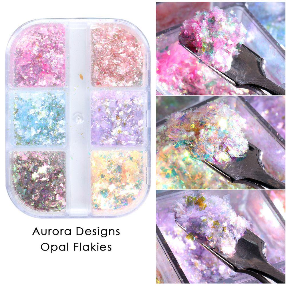 Agustina Aurora Kuku Serpihan Wanita Bergaya Nail Art Dekorasi 3D Kuku Glitter Manicure Aksesoris DIY Nail Art Foil Glitter Kuku Payet
