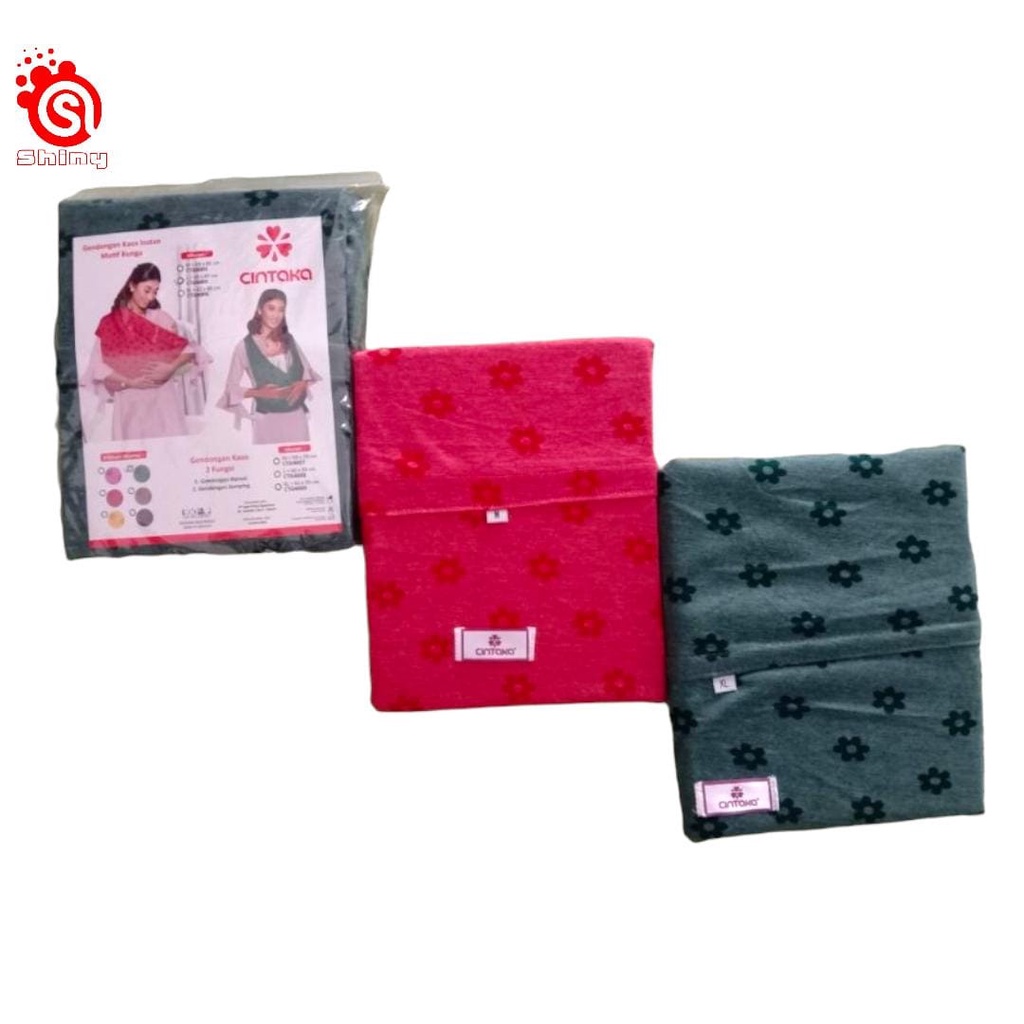 Gendongan Kaos Premium  Geos Bolak Balik Double Motif Bunga Moms Baby / Gendongan Bay 2 Fungsii Merk