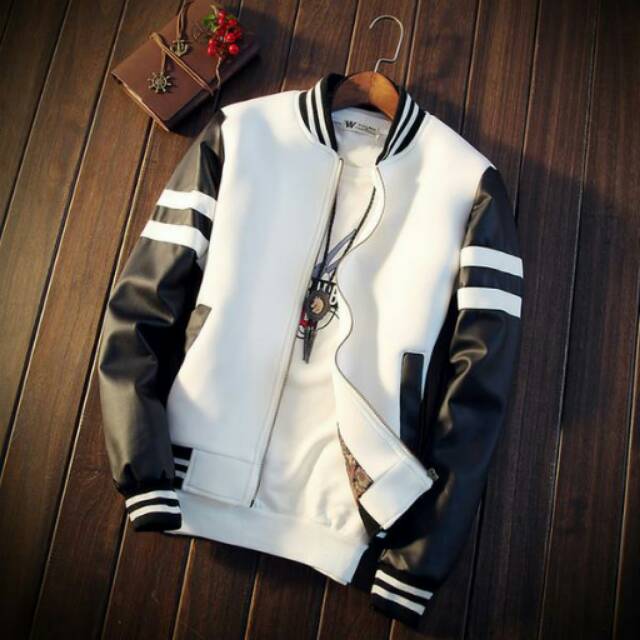 Jaket Pria Semi Kulit Motif korean Style / Jaket Kulit Sintetis / Jaket Korea Cowok Man