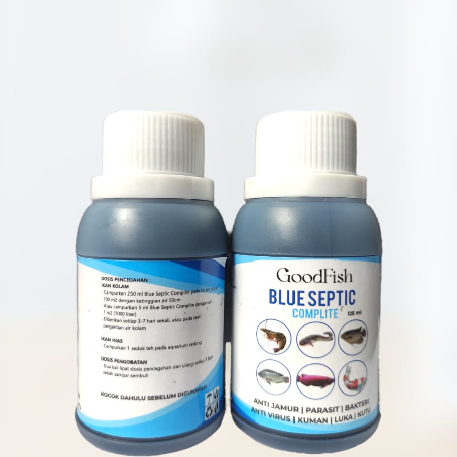 032 GOODFISH BLUE SEPTIC OBAT IKAN ANTI JAMUR DAN PARASIT 125 ML