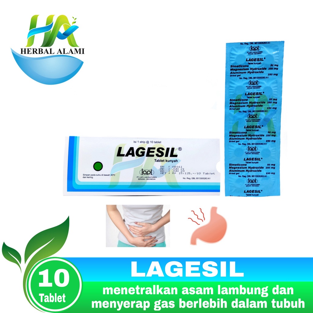 Lagesil Tablet Isi 10 Tab - Mengatasi Hiperasiditas Lambung &amp; Kembung